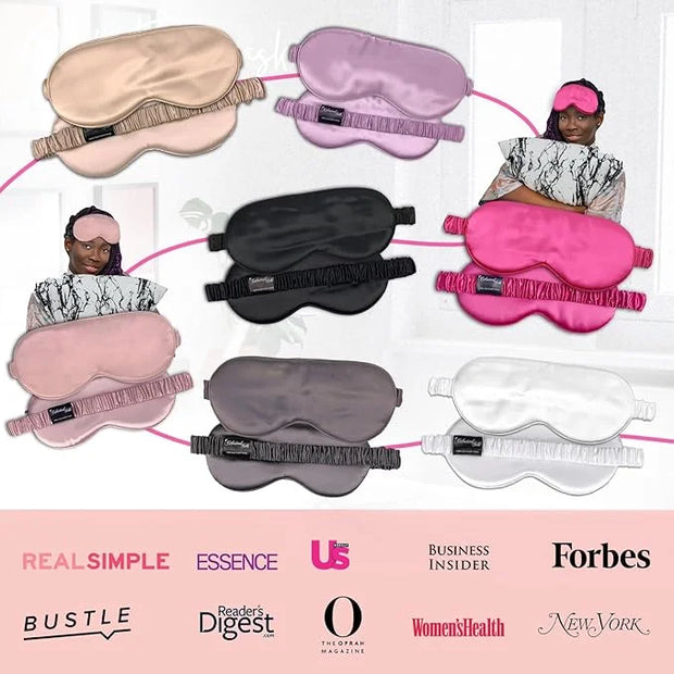 CELESTIAL SILK Sleep Mask for Women With Covered Elastic Strap, 100% Silk Filled Eye Mask for Sleeping (One Size, Black) -...
