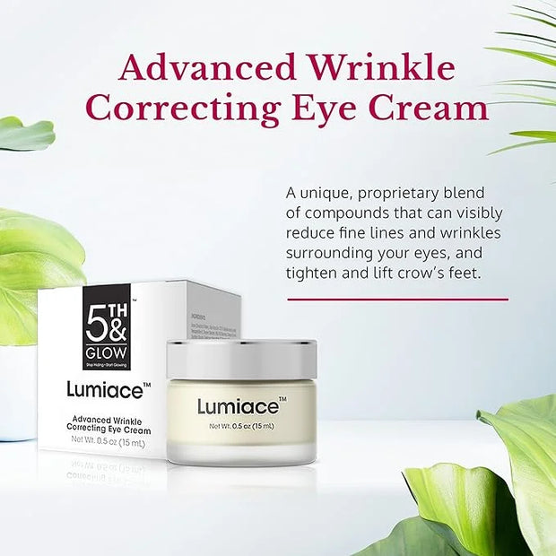 5th & Glow Lumiace Eye Wrinkle Cream for Women, Eye Firming Cream for Sagging Skin and Crows Feet, Under Eye Cream for Puf...