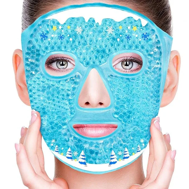 Cold Face Eye Masks Ice Face Mask Hot Cold Compress for Dark Circles, Puffiness, Migraines, Headache, Stress, Redness, Coo...
