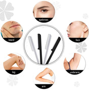 10 Pieces Eyebrow Razor for Women Facial Shaver Razor Brow Shaper Eyebrow Trimmer Dermaplaner Shaping Tool with Cover (Sil...