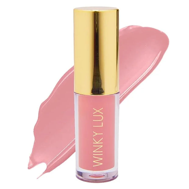 Winky Lux Very There Lip Oil, Hydrating Baby Pink Tint with Jojoba Oil, Non-Sticky Glossy Lip Oil, Tinted Pink Gloss for J...