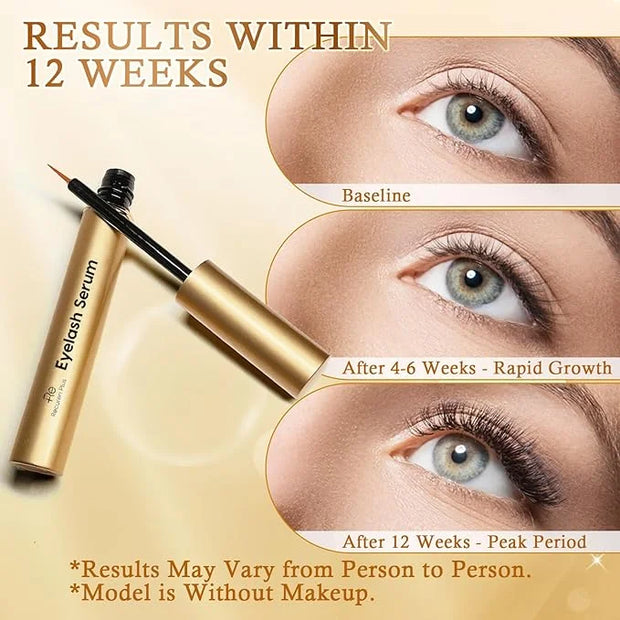 Premium Eyelash Growth Serum: Advanced Vegan Formula for Longer Thicker Lashes (Champagne Gold) - Product Image