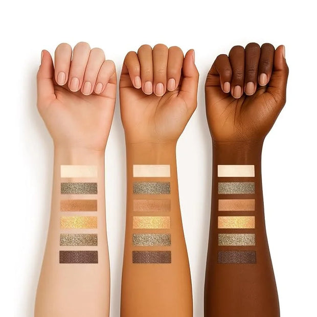 6 Colors Mini Naked Eyeshadow Makeup Palette Olive-colored Neutral Tone Eye Shadow Matte & Shimmer Nude Make Up Pallet wit...
