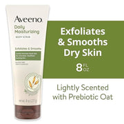 Aveeno Daily Moisturizing Body Scrub, Exfoliating Body Wash for Smoother, Healthier Looking Skin, Soothing Prebiotic Oat F...