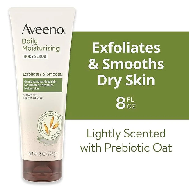 Aveeno Daily Moisturizing Body Scrub, Exfoliating Body Wash for Smoother, Healthier Looking Skin, Soothing Prebiotic Oat F...