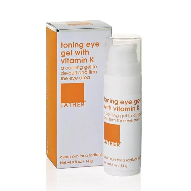 LATHER Toning Eye Gel With Peptides - Hydrating Under-Eye Gel - Cool & Firm Puffy Eyes, Under Eye Bags, Crows Feet & Dark ...