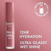 NYX PROFESSIONAL MAKEUP This Is Milky Gloss, Vegan Lip Gloss, 12 Hour Hydration - Cherry Skimmed (Dusty Pink Mauve) - Prod...
