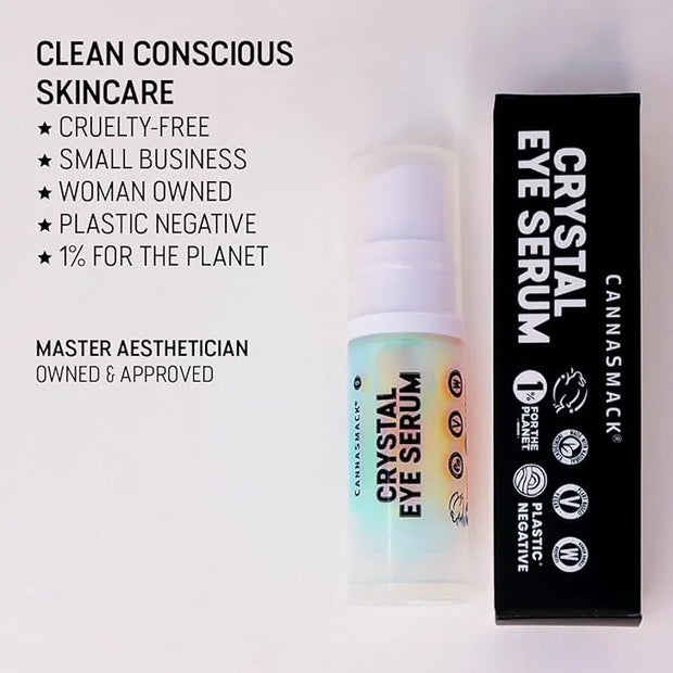 CannaSmack Crystal Eye Serum - Nightime Eye Masque - Hydrating & Nourishing - Liquid Crystals, Rice Bran Oil, & Corn Silk ...