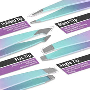 TsMADDTs 7PCS Tweezers for Women Facial Hair, Precision Tweezer Set for Eyebrows with Curved Scissor and Eyebrow Razor for...