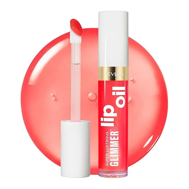 REVLON Super Lustrous Glimmer Lip Oil, Moisturizing & Tinted, Shiny Finish, Made with Plant-Based Squalane, 003 Glow Mama,...