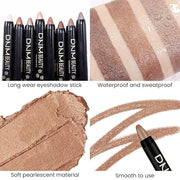 evpct Bronze Shimmer Cream Eye Shadow Brightener Sticks Set for Eyes, Bronze Shimmery Matte Pencil Eye shadow Applicator S...