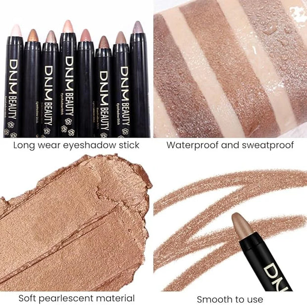 evpct Bronze Shimmer Cream Eye Shadow Brightener Sticks Set for Eyes, Bronze Shimmery Matte Pencil Eye shadow Applicator S...