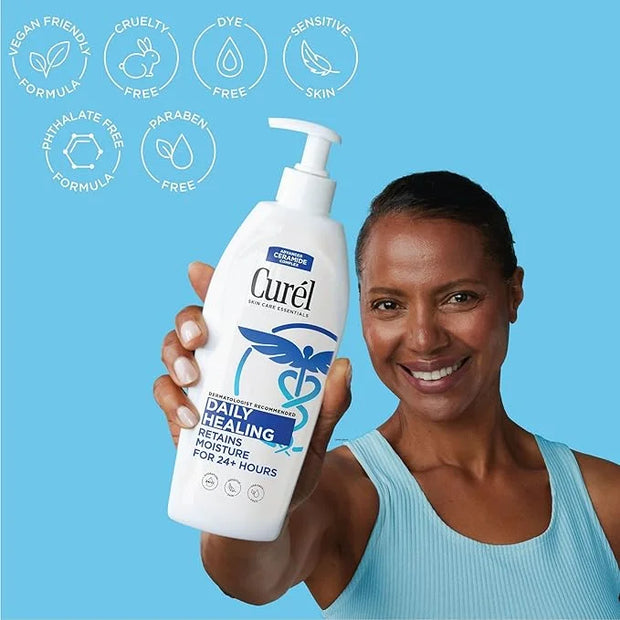 Curel Daily Healing Body Lotion for Dry Skin, Hydrating Body Lotion with Advanced Ceramides Complex, Dermatologist Recomme...