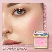 CATKIN Powder Blush for Cheek Blusher Natural Shimmering Blush & Highlight 2 in 1 Creamy Blendable Baked Blush Palette 10g...