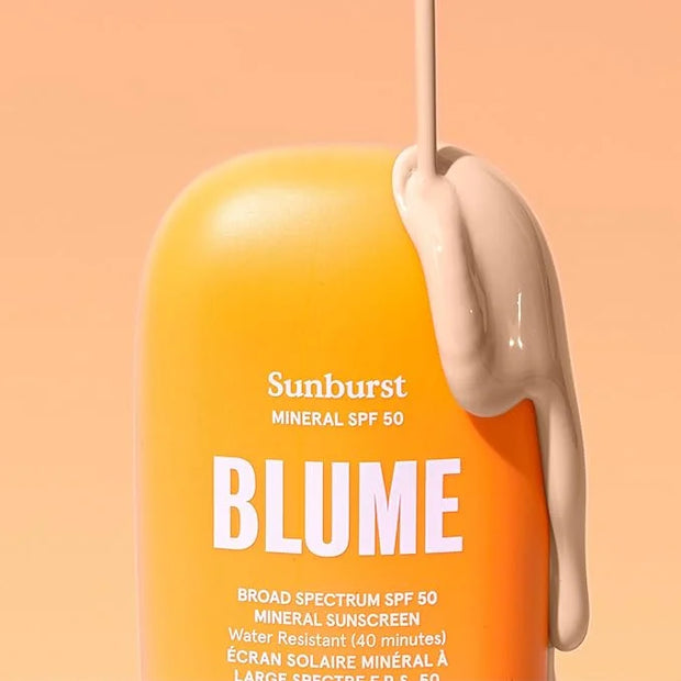 Blume Sunburst Broad Spectrum SPF 50 Mineral Sunscreen - Hydrating & Soothing Face Sunscreen with Zinc Oxide and Niacinami...