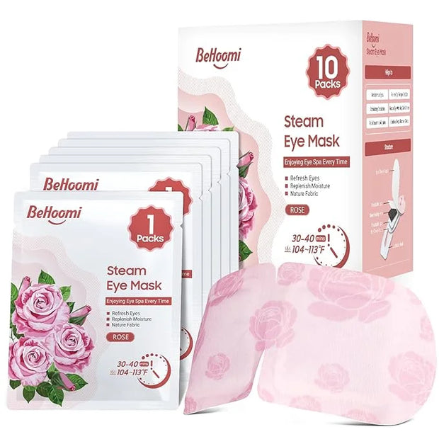 Steam Eye Mask, 10 Packs Heated Eye Mask, Self Heating Disposable SPA Warm Compress for Eyes Sleep Mask, Soothing Moist He...