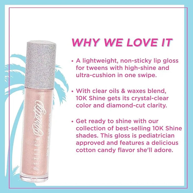 Petite 'N Pretty 10K Shine Lip Gloss for Girls (Glow Down) - Makeup for Kids, Tweens, Teens - High Shine, Soft, Hydrating,...