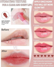 Lip Glow Oil, Mahogany, Lip Care Product with Hydrating Plumping Lip Gloss, Clear Tinted Lip Oil for Dry Lips, Nourishing ...