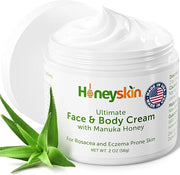 Hydrating Face Moisturizer & Body Cream with Manuka Honey Cream - Organic Face Moisturizer with Honey for Extremely Dry Sk...