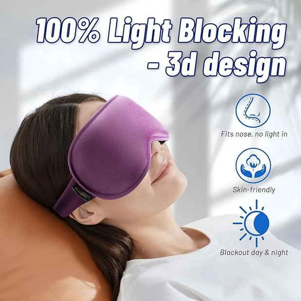Cooling Gel 3D Sleep Eye Mask-Weighted Blackout Sleep Mask & Cold Compress for Dark Circles, Dry Eyes, and Puffiness - Com...