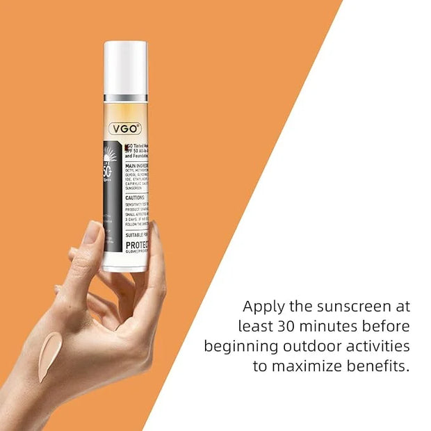 VGO Tinted Sunscreen with SPF 50, Hydrating Face Sunscreen Moisturizer Foundation Universal Face Sun Cream Makeup Against ...