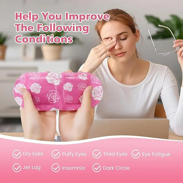 18 Packs Heated Steam Eye Mask for Sleeping Rest Self-Heating Eye Mask for Dry Eyes Boasting 40 Minute Heating Warm Compre...