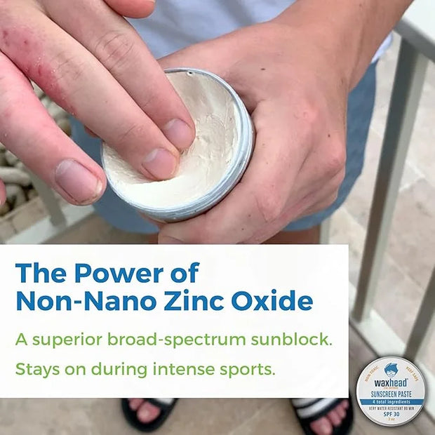 Waxhead Zinc Oxide Sunscreen - Travel Sunscreen Reef Safe Sunscreen SPF 30 Sun Block Sun screen Protector for Face Biodegr...