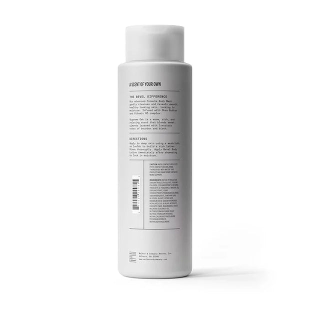 Bevel Moisturizing Body Wash for Men - Supreme Oak Scent with Shea Butter, Vitamin B, and Coconut Oil, 16 Oz (Packaging Ma...