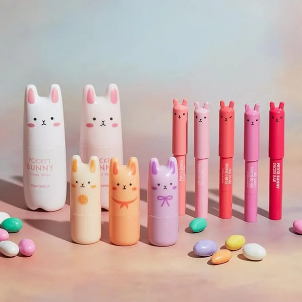 TONYMOLY Petit Bunny Lip Gloss for Women, Easter Basket Stuffer, Long Lasting Lip Crayon, Korean Lip Gloss, Vitamin E Enri...