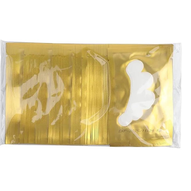 100 Pair Set Eye Gel Pads For Eyelash Extensions Lint Free Patches Beauty Tools (Gold) - Product Image