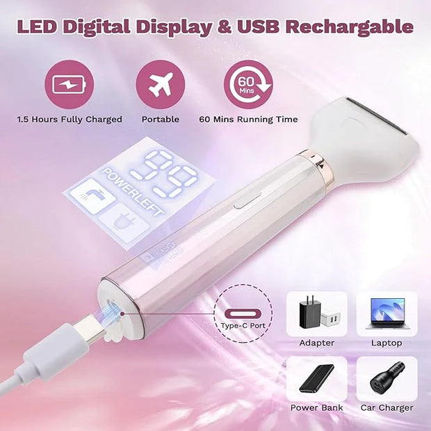 Electric Razors Shavers for Women, Bikini Trimmer 5 in 1 Electric Shaver Razor for Women, Wet/Dry Face Razors for Face Nos...