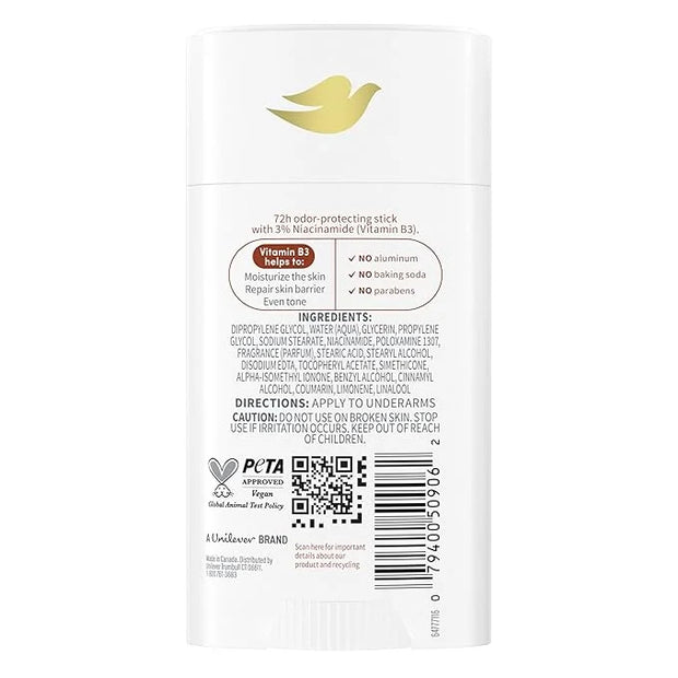 Dove VitaminCare+ Aluminum Free Deodorant Stick for 72H Odor Protection Coconut & Shea Breathable Deodorant for Women 2.6 ...