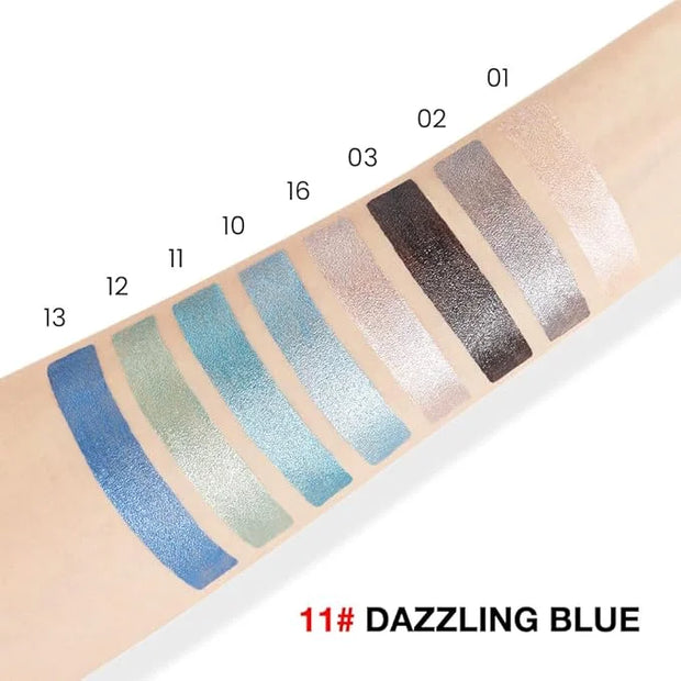evpct Dazzling Blue Shimmer Cream Eye Shadow Brightener Sticks Set for Eyes, Blue Shimmery Matte Pencil Eye shadow Applica...