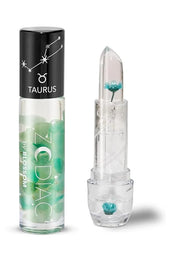 Blossom Zodiac Sign Vanilla Scented Moisturizing Roll-On Lip Gloss with Crystals + pH Technology Color Changing Crystal St...
