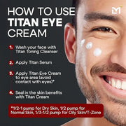 Titan Mens Eye Cream Anti Aging Bags & Dark Circle - Eye Bags Treatment for Men, High Potency Wrinkle Cream for Men, Herba...