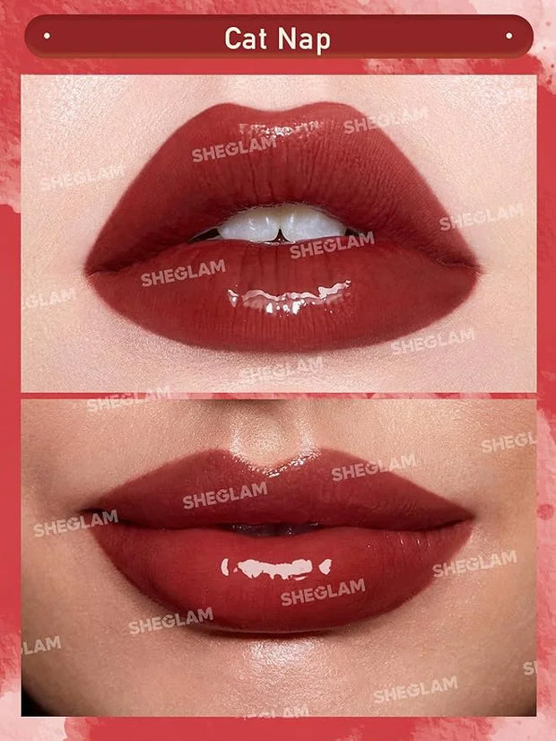 SHEGLAM Pout Pillow Cushion Lip Gloss Moisturizing Liquid Lipstick High Shine Finish Sponge Tip Applicator Non-Sticky Lip ...