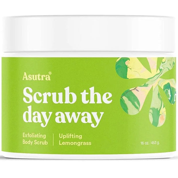 ASUTRA Dead Sea Salt Essential Oil Body Scrub Exfoliator (Uplifting Lemongrass)), 16 oz - Ultra Hydrating, Gentle, & Moist...