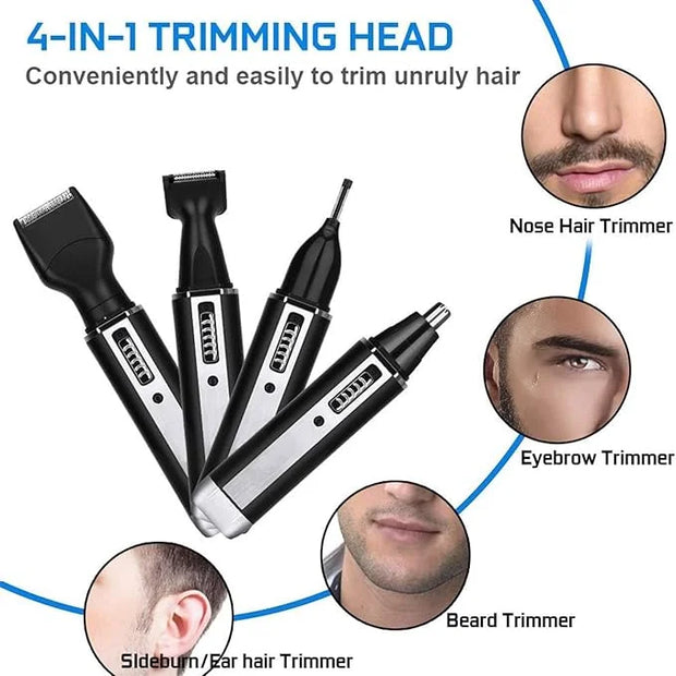 Nose Hair Trimmer for Women and Men, 4-in-1 Facial Hair Removal Trimmer Professional Eyebrow & Facial Hair Trimmer, Rechar...