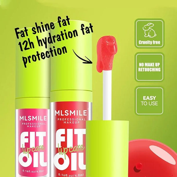 4 Colors Fat Oil Lip Gloss, Lip Oil Lip Glaze Hydrating Lip Glow Oil Big Brush Head Moisturizing Lip Gloss, Shiny Transpar...