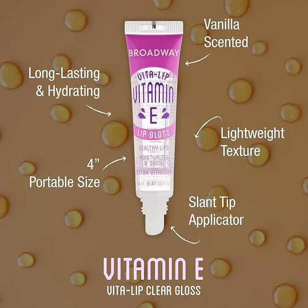 Ruby Kisses Broadway Vita-Lip Clear Lip Gloss (10 Pack), Hydrating & Soothing Formula with Vitamin, High-Shine Non-Sticky ...