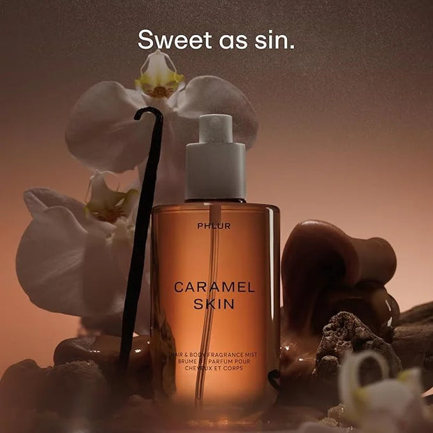 PHLUR Caramel Skin Body Mist - Hair & Body Mist Fragrance - Caramel Body Spray with Vanilla, Brown Sugar, Bergamot, Sandal...