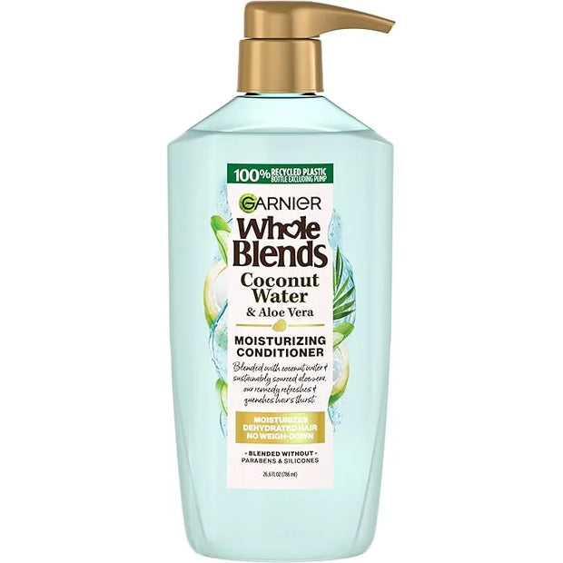 Garnier Whole Blends Coconut Water & Aloe Vera Refreshing Conditioner for Normal Hair, 26.6 Fl Oz, 1 Count (Packaging May ...