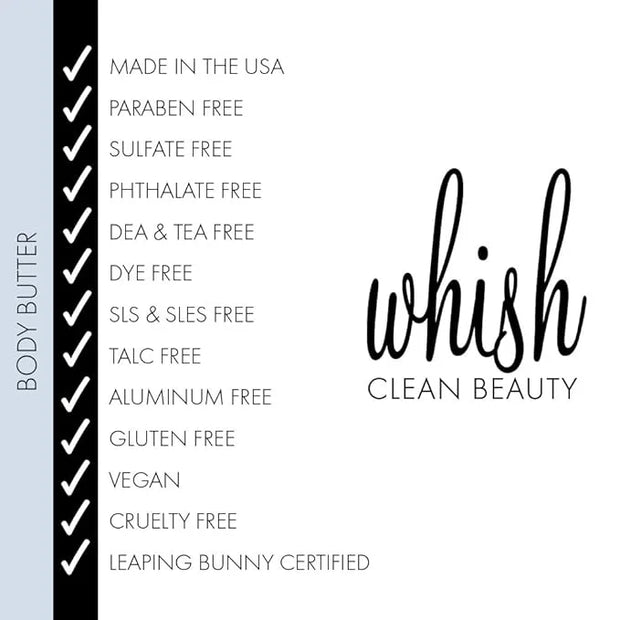 Whish Beauty Body Butter for Women - Moisturizing Body Lotion for Dry Skin - Antioxidant-Rich with Shea Butter, Aloe, & Ra...