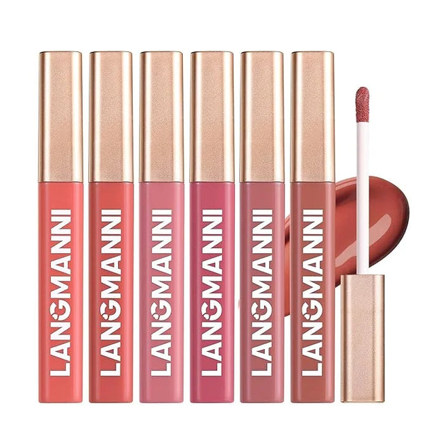 Jolilab 6 Colors Cream Texture Lip Gloss Set - Highly Pigmented, Long - Lasting, Moisturizing Makeup for Women(SetA 6Color...