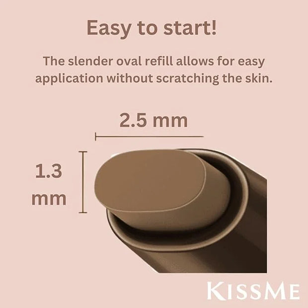 Heroine Make by KISSME Soft Define Waterproof Cream Pencil Eyeliner, Long-Lasting Natural Shades, 0.1g Punched Oval Core, ...