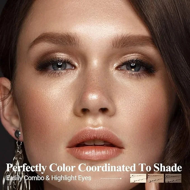 Neutral Eyeshadow Stick Makeup Set, Metallic Shimmer Matte Cream Eye Shadow Eyeliner Brightener Pencil Crayon - Classic 6P...