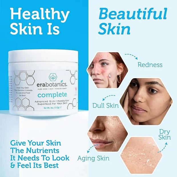 Era Organics Face Moisturizer Cream - Advanced 12-In-1 Rejuvenating Formula With Superfood Complex Manuka Honey, Hyaluroni...