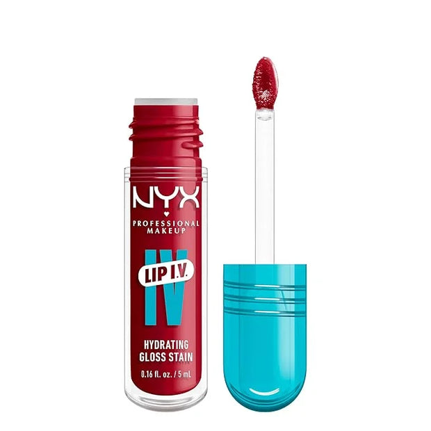 NYX PROFESSIONAL MAKEUP Lip IV Hydrating Glossy Lip Stain with 12HR Hydration - Red-y Set Wet (Red) - Product Image