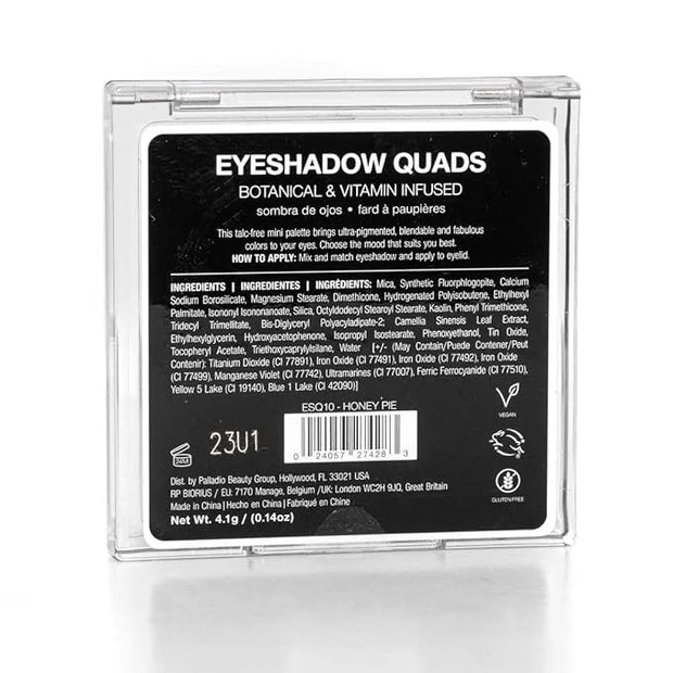 Palladio Eyeshadow Quads, Velvety Pigmented Blendable Matte, Metallic & Shimmer Finishes, Creamy Formula, Four Way Quad Ey...