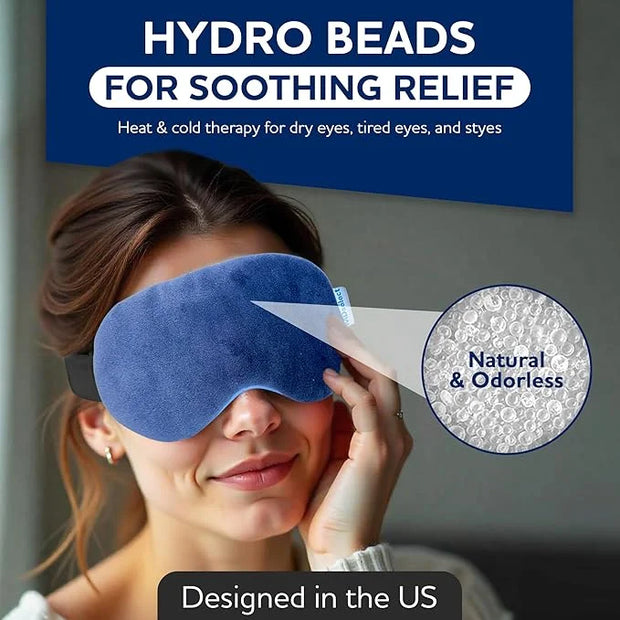 Microwavable & Freezable Hydro Beads Eye Mask - Warm & Cold Therapy for Dry Eyes, Styes, Blepharitis & Sinus Relief - Prod...